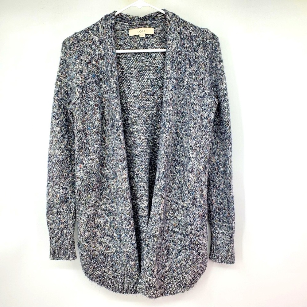 Ann Taylor LOFT Women’s Open Long Knit Sweater Cardigan in Multicolor Medium